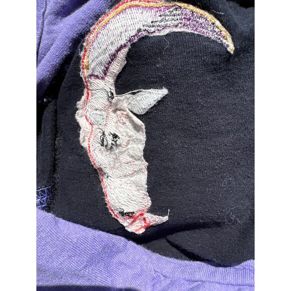 The Phantom color block 1/4 zip collared polo purple/black Large comics retro - Picture 6 of 6